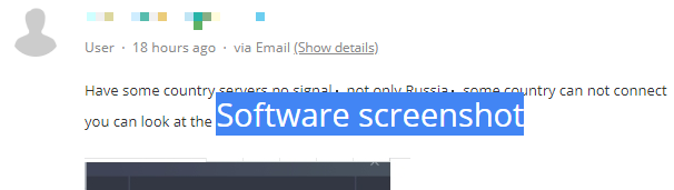 Ticket says you can look at the software screenshot. Software screenshot text is very large and highlighted in blue