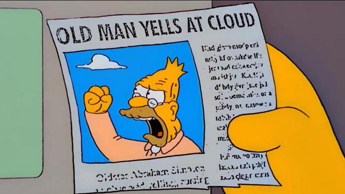 Old Man Yells At Cloud, Simpsons meme