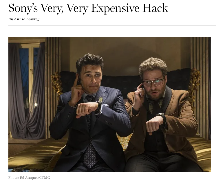 News title, "Sony's very, very expensive hack"
