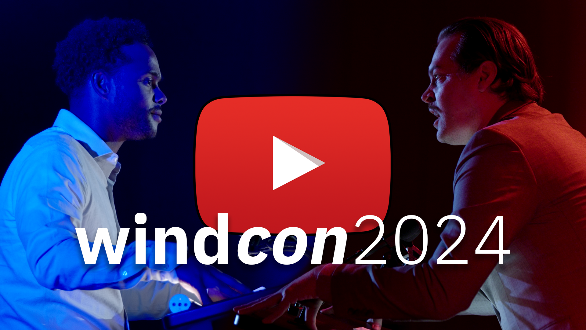 YouTube title card for WindCon 2024 showing the host and Commissioner Boredom